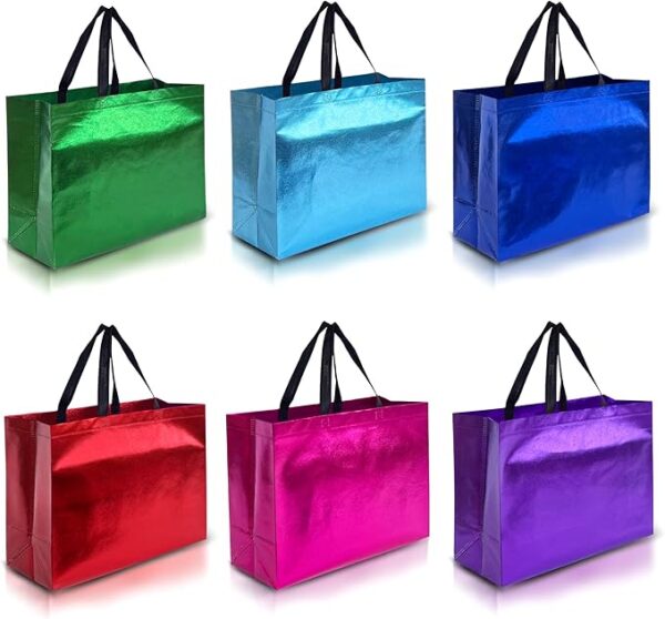 Nush Nush Mix Color Extra Large Gift Bags with Handles Set of 12 Reusable Gift Bags From Six Vibrant Colors With Glossy Finish - Goodie & Birthday Party Favor Bags 15.5in W x 6in D x 12in H Nush Nush Mix Color Extra Large Gift Bags with Handles Set of 12 Reusable Gift Bags From Six Vibrant Colors With Glossy Finish - Goodie & Birthday Party Favor Bags 15.5in W x 6in D x 12in H