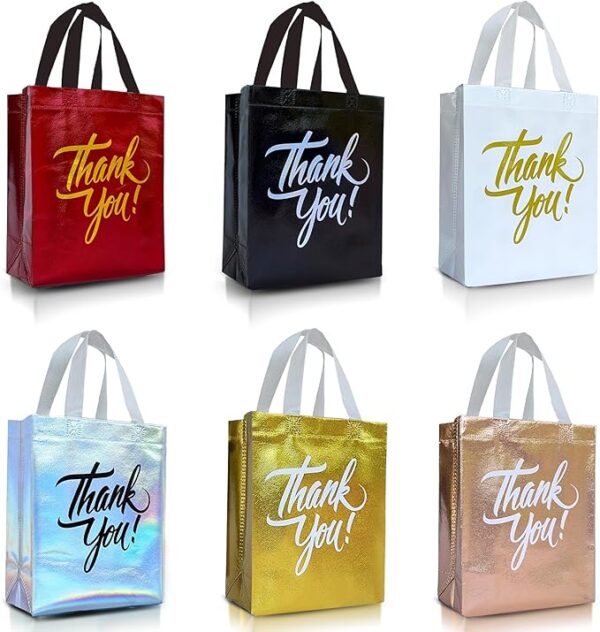 Nush Nush Thank You Gift Bags Bulk Medium – Set of 12 Reusable Thank You bags From Six Vibrant Colors With a Premium Finish - Perfect As Goodie, Birthday, Party Favor Bags – 8x4x10 Size Nush Nush Thank You Gift Bags Bulk Medium – Set of 12 Reusable Thank You bags From Six Vibrant Colors With a Premium Finish - Perfect As Goodie, Birthday, Party Favor Bags – 8x4x10 Size